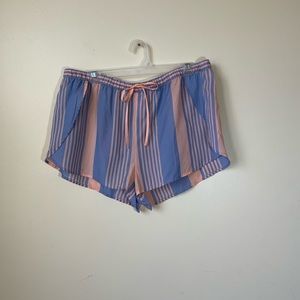 Gillian & O’Malley Coral and Blue Striped Tencel Pajama Shorts NWOT